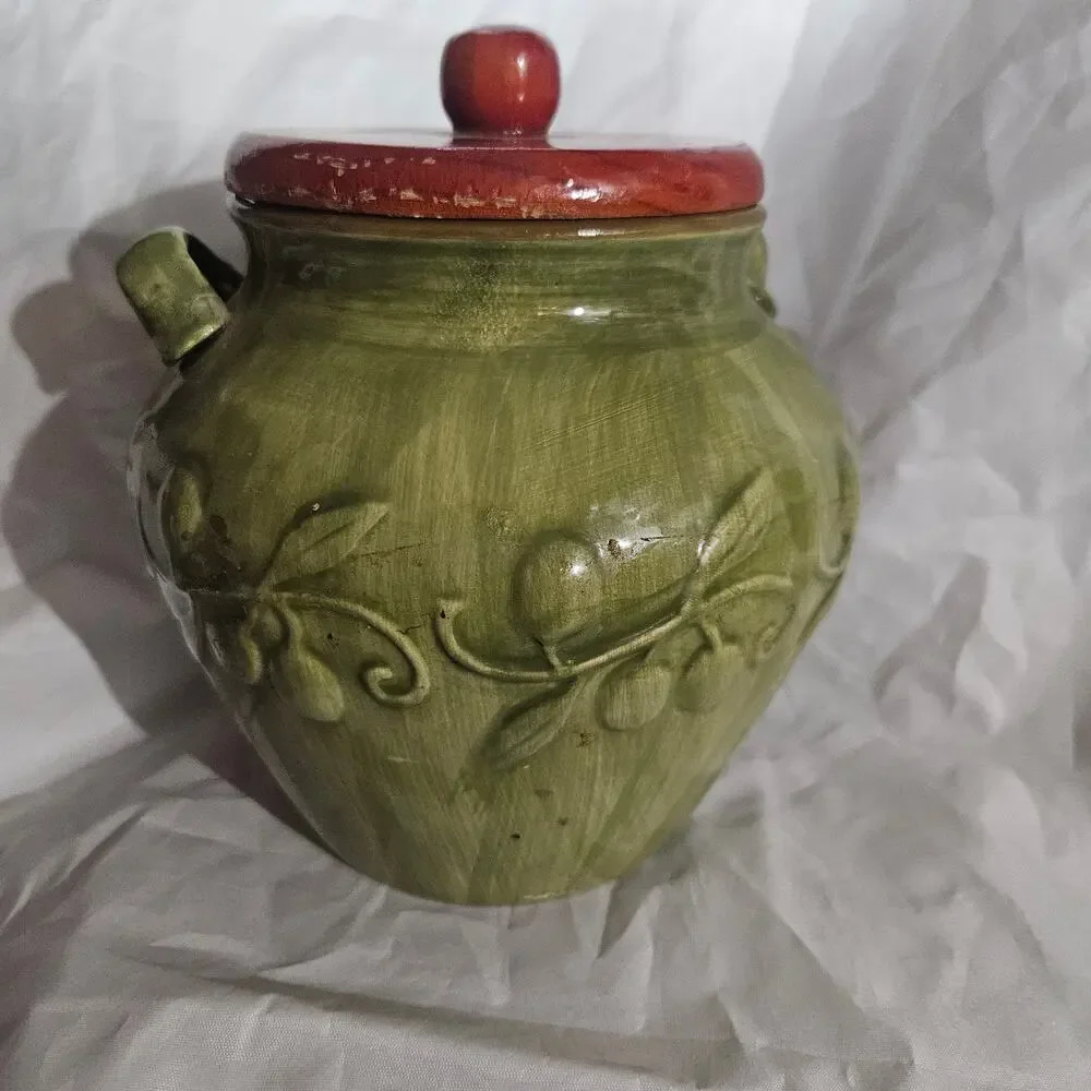 Canister Olive with Lid